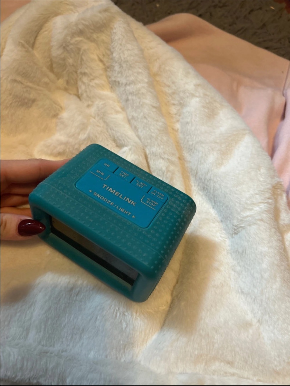 Teal Portable Alarm Clock with Snooze & Light